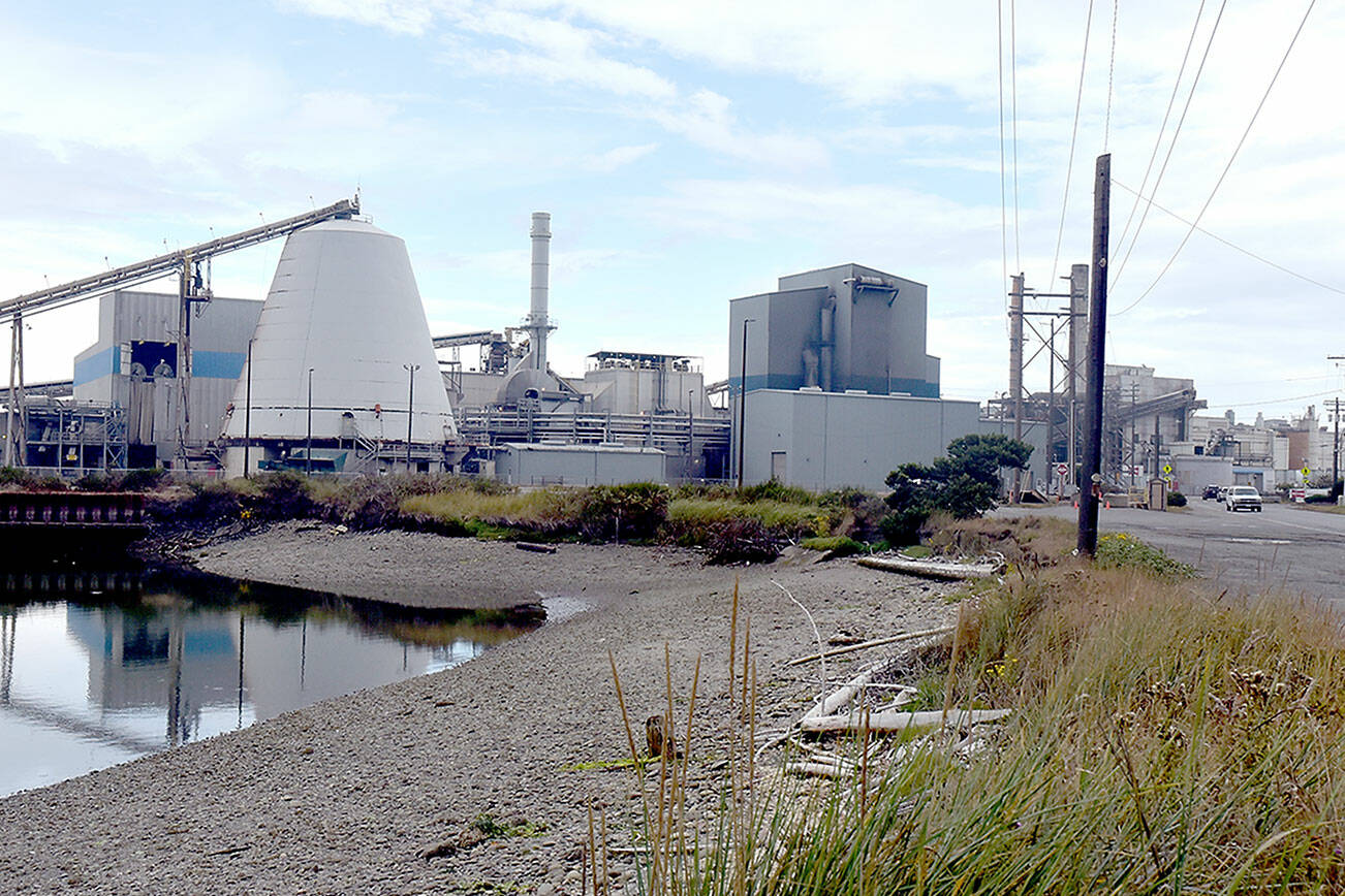 The McKinley Paper Co. mill in Port Angeles sits mostly idle on Tuesday. (Keith Thorpe/Peninsula Daily News)