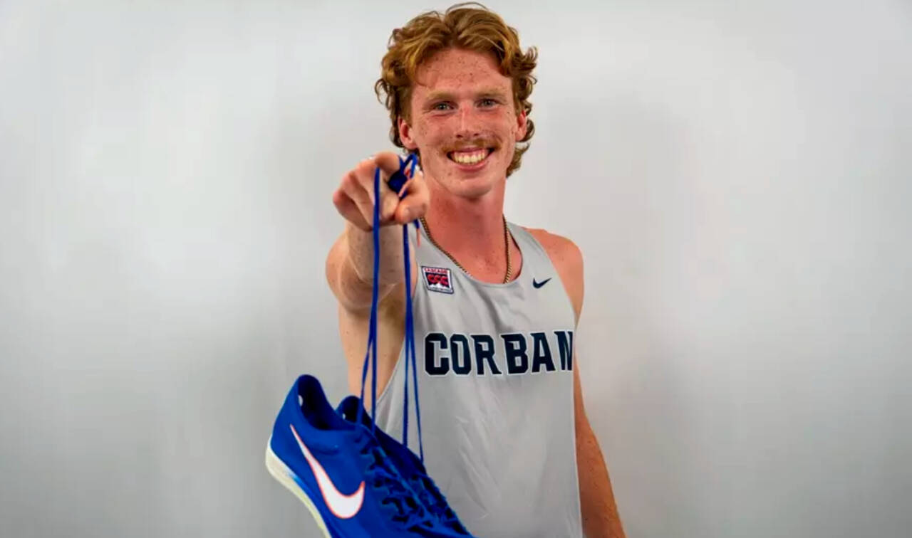 Port Angeles’ Jack Gladfelter set a Corban University 6K record at the Linfield Harriers Classic at the end of August. (Corban University)