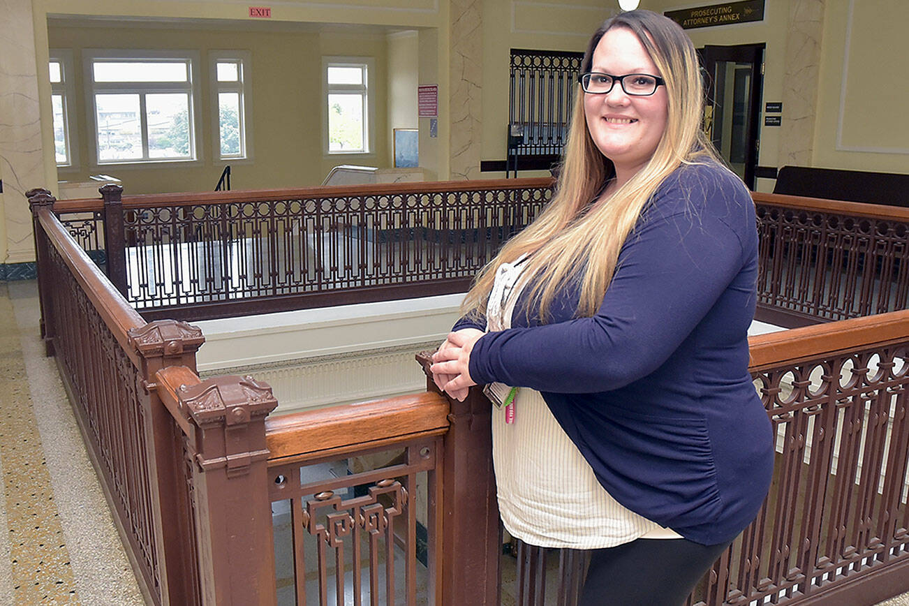 Clallam County Juvenile Court Coordinator Candice Lawler stands in the foyer of the old courthouse in Port Angeles. (Keith Thorpe/Peninsula Daily News)