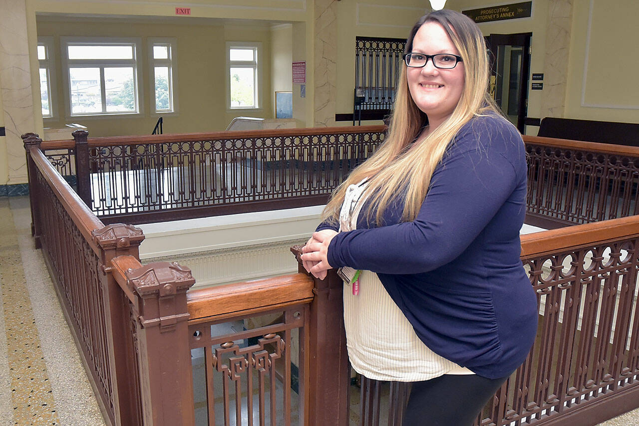 Clallam County Juvenile Court Coordinator Candice Lawler stands in the foyer of the old courthouse in Port Angeles. (Keith Thorpe/Peninsula Daily News)