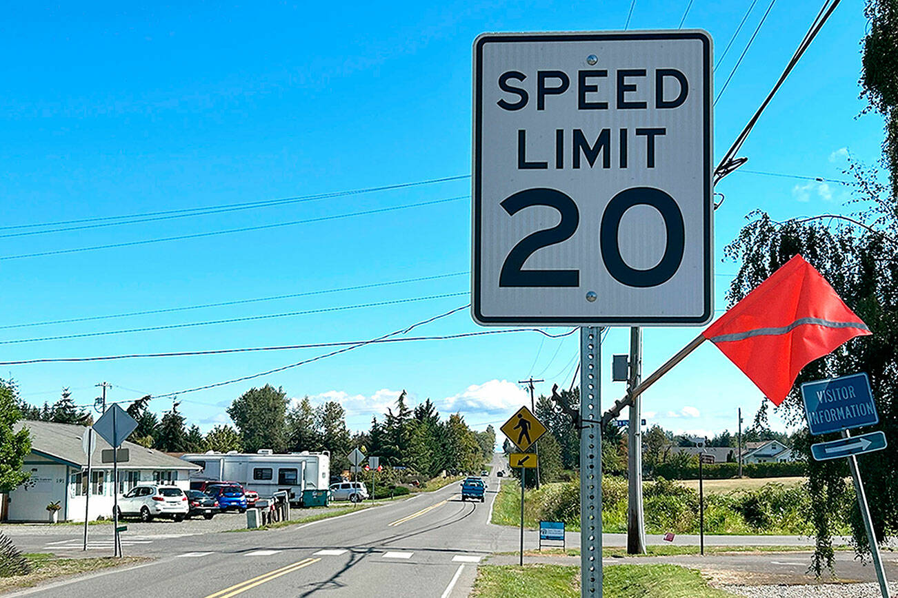 Sequim city officials say many vehicles go well above the posted 20 mph limit along West Sequim Bay Road and the Little Explorers Early Learning Center at all hours of the day. (Matthew Nash/Olympic Peninsula News Group)