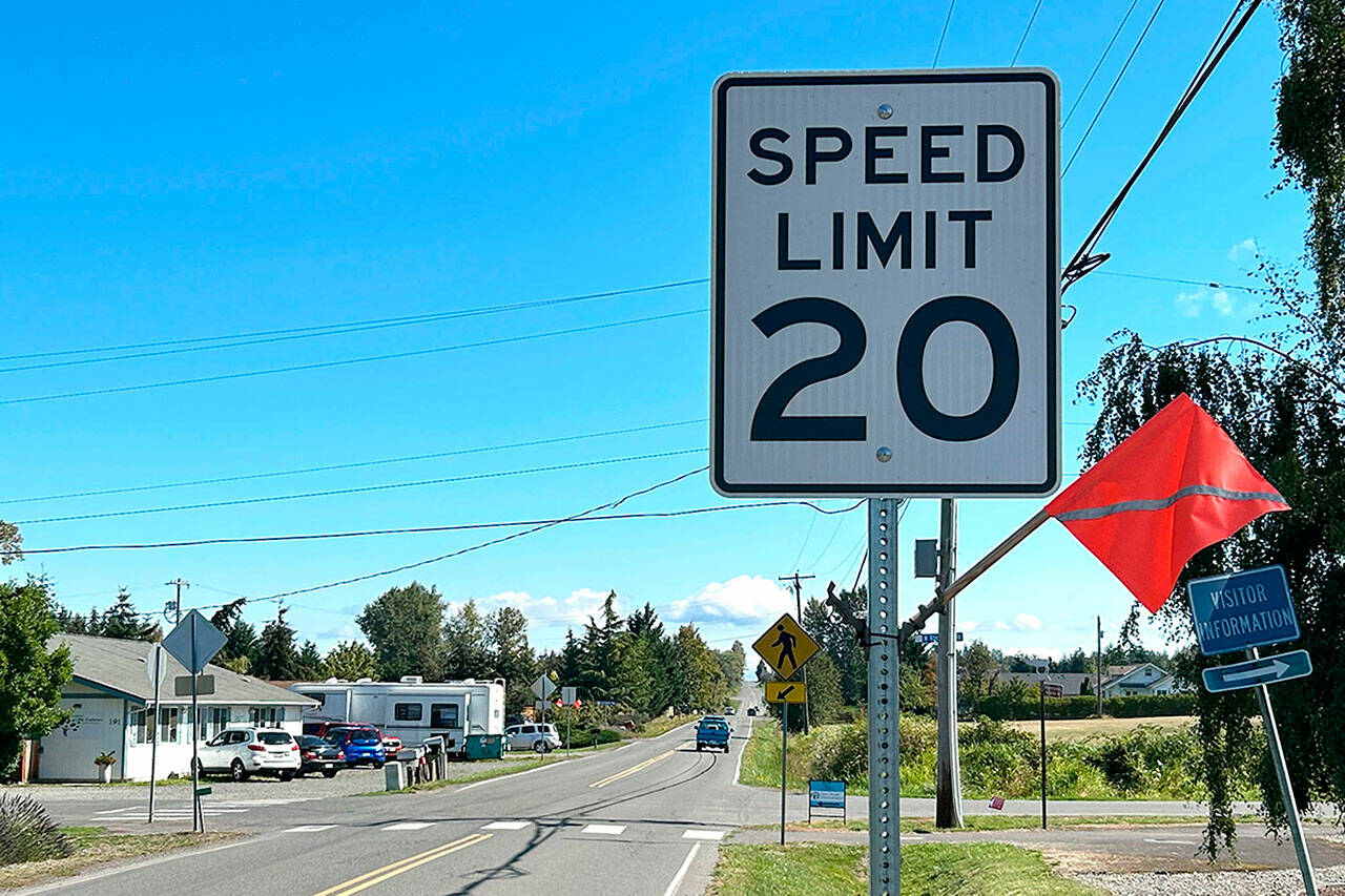 Sequim city officials say many vehicles go well above the posted 20 mph limit along West Sequim Bay Road and the Little Explorers Early Learning Center at all hours of the day. (Matthew Nash/Olympic Peninsula News Group)