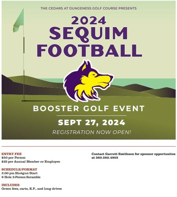 Sequim Football Boosters are hosting a nine-hole scramble before the Rainshadow Rumble on Friday.