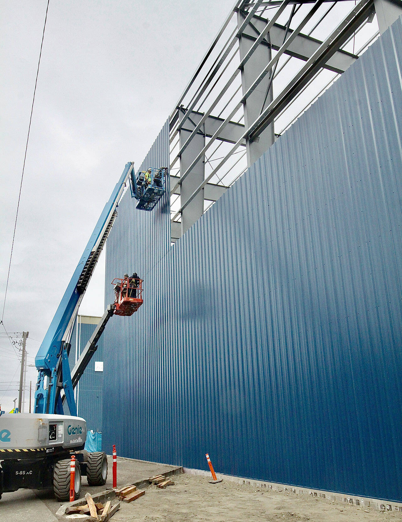 Platypus Marine is building a new facility for its boat-building business on Marine Drive in Port Angeles directly east of its current building. The new facility has about 17,000 square feet of space. (Dave Logan/for Peninsula Daily News)