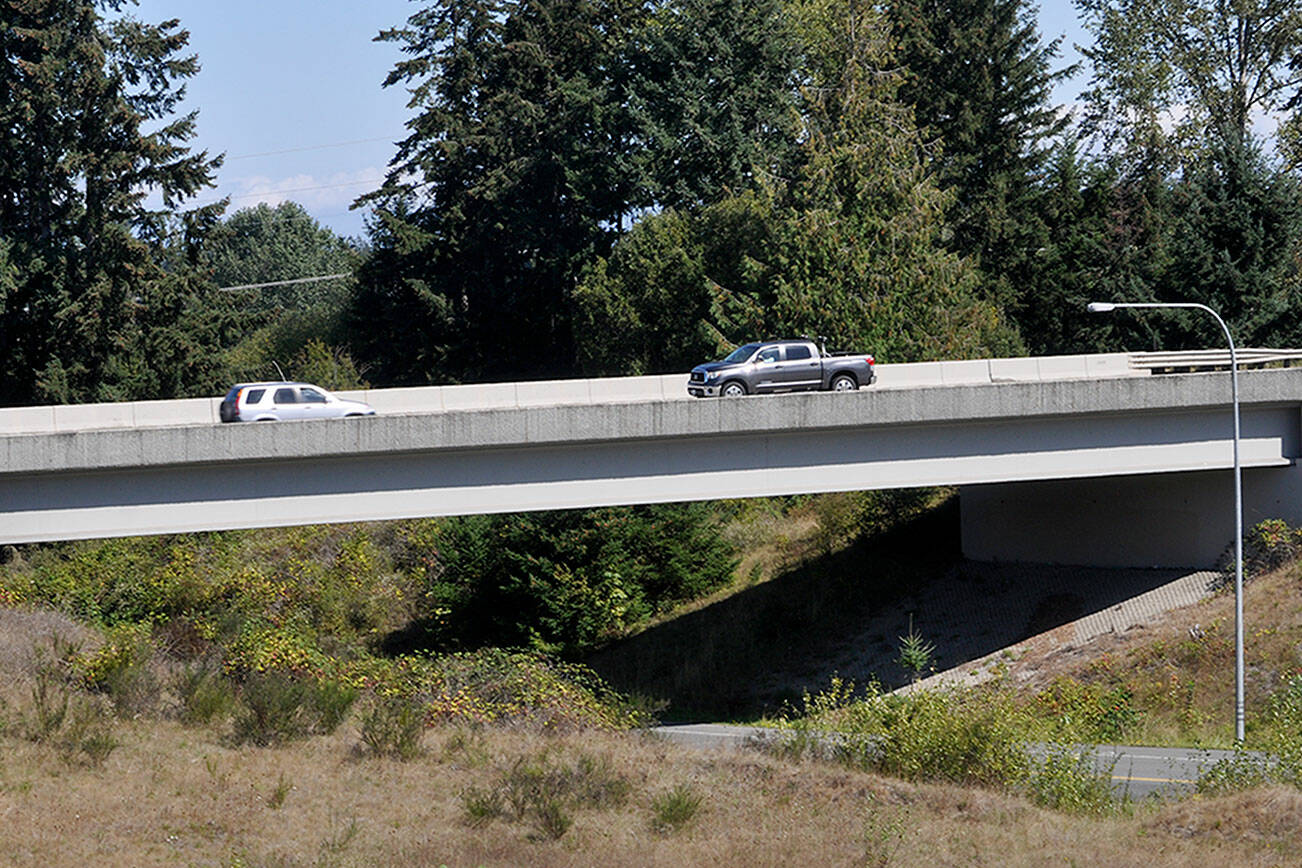 Some local and state leaders said $30.5 million to construct the U.S. Highway 101 East Sequim Road Project — including completion of the Simdars Road interchange — could be moved to in-progress larger projects if Initiative 2117 passes as state transportation funds may be reduced to compensate for reduced funding for efforts to reduce the state’s carbon footprint. The Sequim project is near the top of the state’s Move Ahead Washington grant program and funded by the Climate Commitment Act (CCA), which would be repealed if I-2117 is passed in the Nov. 5 general election. (Matthew Nash/Olympic Peninsula News Group)