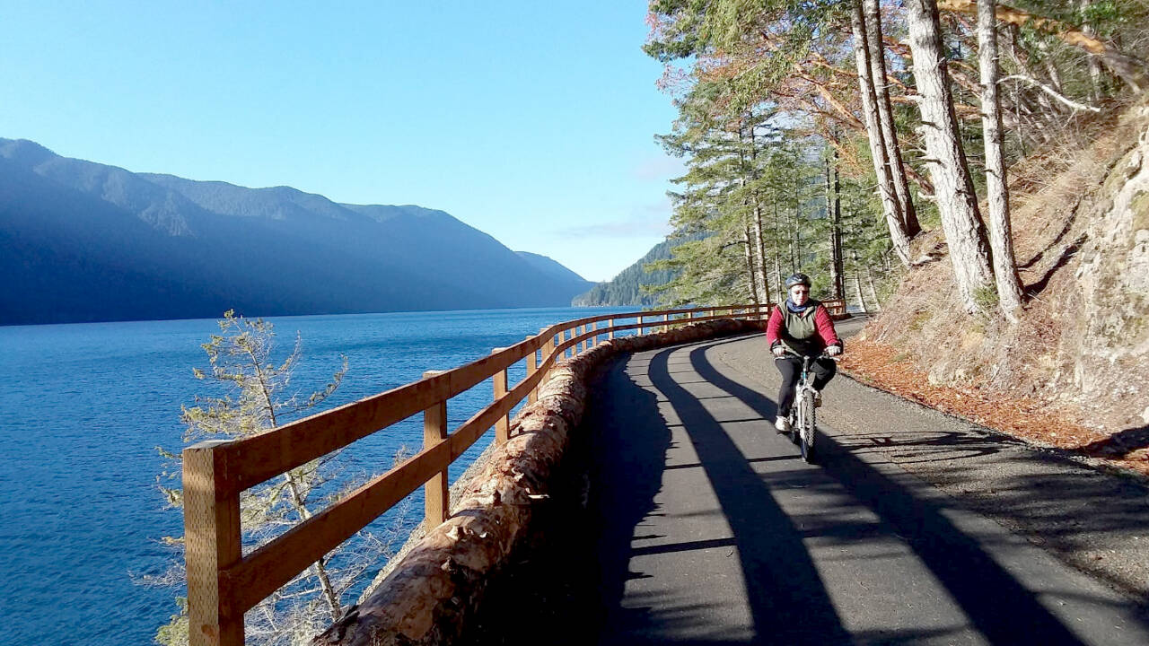 The Run the Peninsula’s inaugural Spruce Railroad Trail 5K/10K on Oct. 19 will go along the north shore of Lake Crescent in Olympic National Park. (Pierre LaBossiere/Peninsula Daily News).