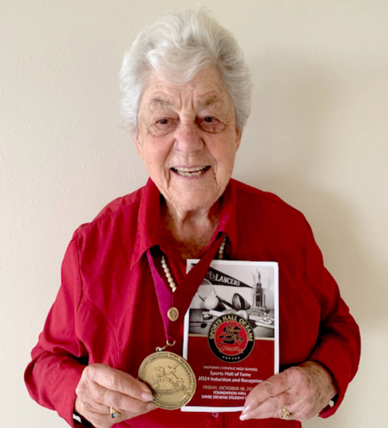 Rosemary Gala Moorhead, already a member of the Peninsula College Athletic Hall of Fame, was recently inducted into the Salpointe Catholic School Sports Hall of Fame in Tucson, Ariz.