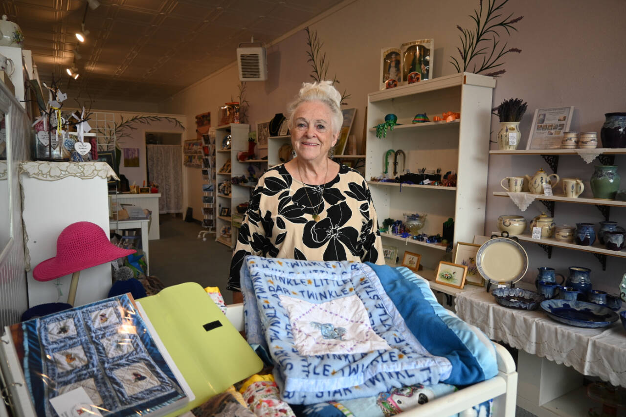 Virginia Sheppard recently opened Crafter’s Creations at 247 E. Washington St. in Creamery Square, offering merchandise on consignment from more than three dozen artisans and crafters. (Michael Dashiell/Olympic Peninsula News Group)