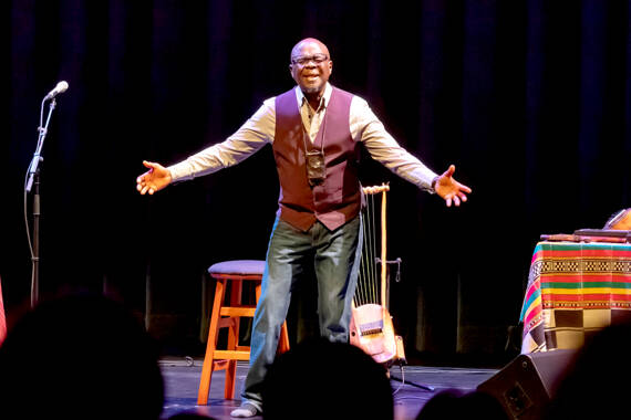 Samite, pictured during his Field Arts & Events Hall performance last fall, is returning to Port Angeles for a matinee and evening performance this Saturday. (Field Arts & Events Hall)