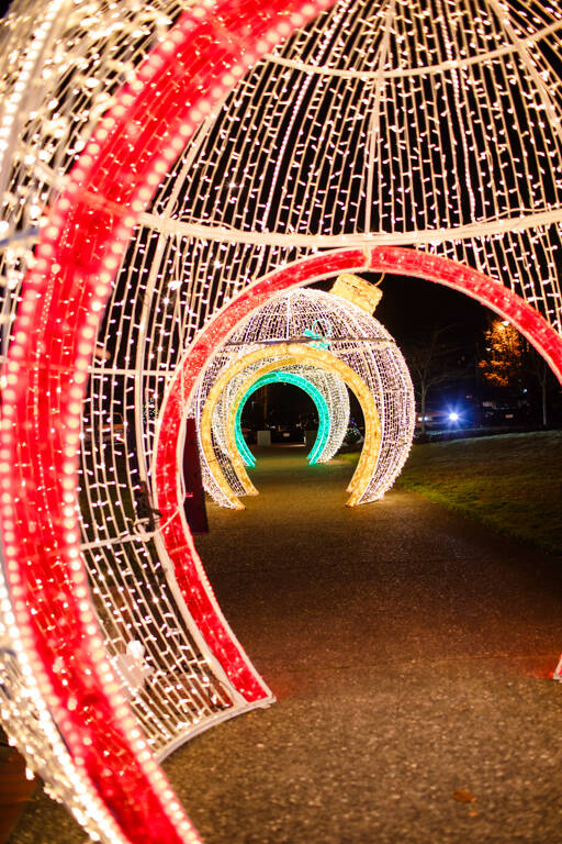 Giant ornaments will be lit during the Festival of Trees opening ceremony, scheduled for 5 p.m. Wednesday. (Olympic Medical Center Foundation)