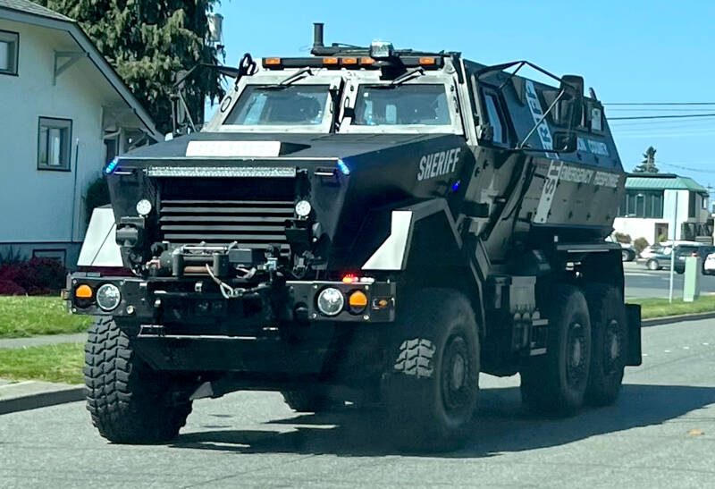 The Jefferson County Sheriff’s Office uses this armored vehicle, which is mine-resistant and ambush protected. (Jefferson County Sheriff’s Office)