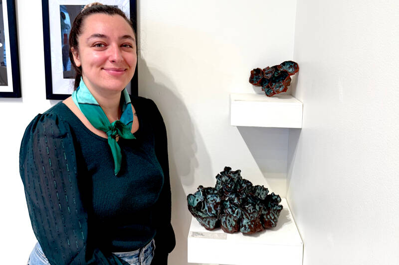 Artist Leila Block is showing her ceramic works in “Small Expressions,” the show in the spotlight during Port Townsend’s Art Walk this Saturday. The exhibition, at Jeanette Best Gallery, 701 Water St., will close on Monday. (Diane Urbani/Northwind Art)