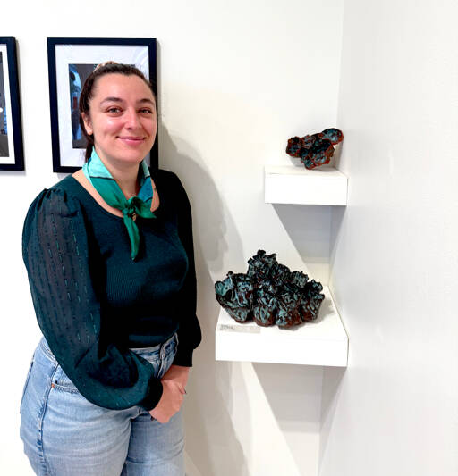 Artist Leila Block is showing her ceramic works in “Small Expressions,” the show in the spotlight during Port Townsend’s Art Walk this Saturday. The exhibition, at Jeanette Best Gallery, 701 Water St., will close on Monday. (Diane Urbani/Northwind Art)