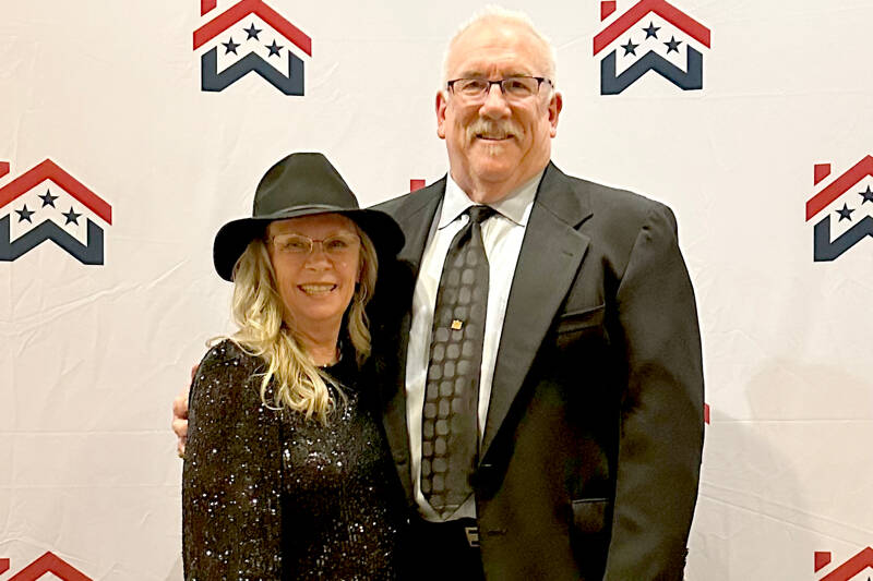 Kevin Russell, right, with his wife Niamh Prossor, after Russell was inducted into the Building Industry Association of Washington’s Hall of Fame in November.