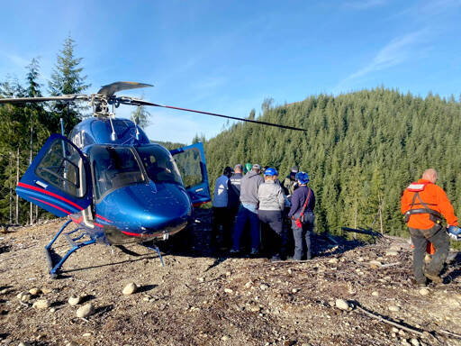 A 35-year-old man was taken by Life Flight Network to Harborview Medical Center following a Coast Guard rescue on Monday. (U.S. Coast Guard Air Station Port Angeles via Facebook)