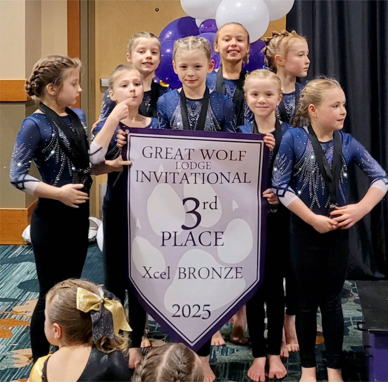 Bronze Team Photo: Nora Pecoraro, Addie Brown, Kinley Matthews, Lucy Monaghan, Adrie McGuire, Sasha Gmazel, Penny Goodwin, Reagan Haguewood